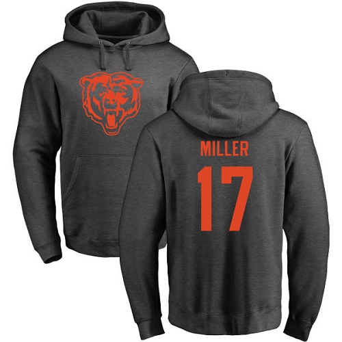 Chicago Bears Men Ash Anthony Miller One Color NFL Football #17 Pullover Hoodie Sweatshirts->nfl t-shirts->Sports Accessory
